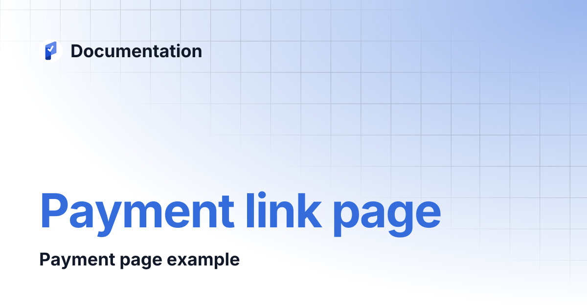 Payment link page | Documentation